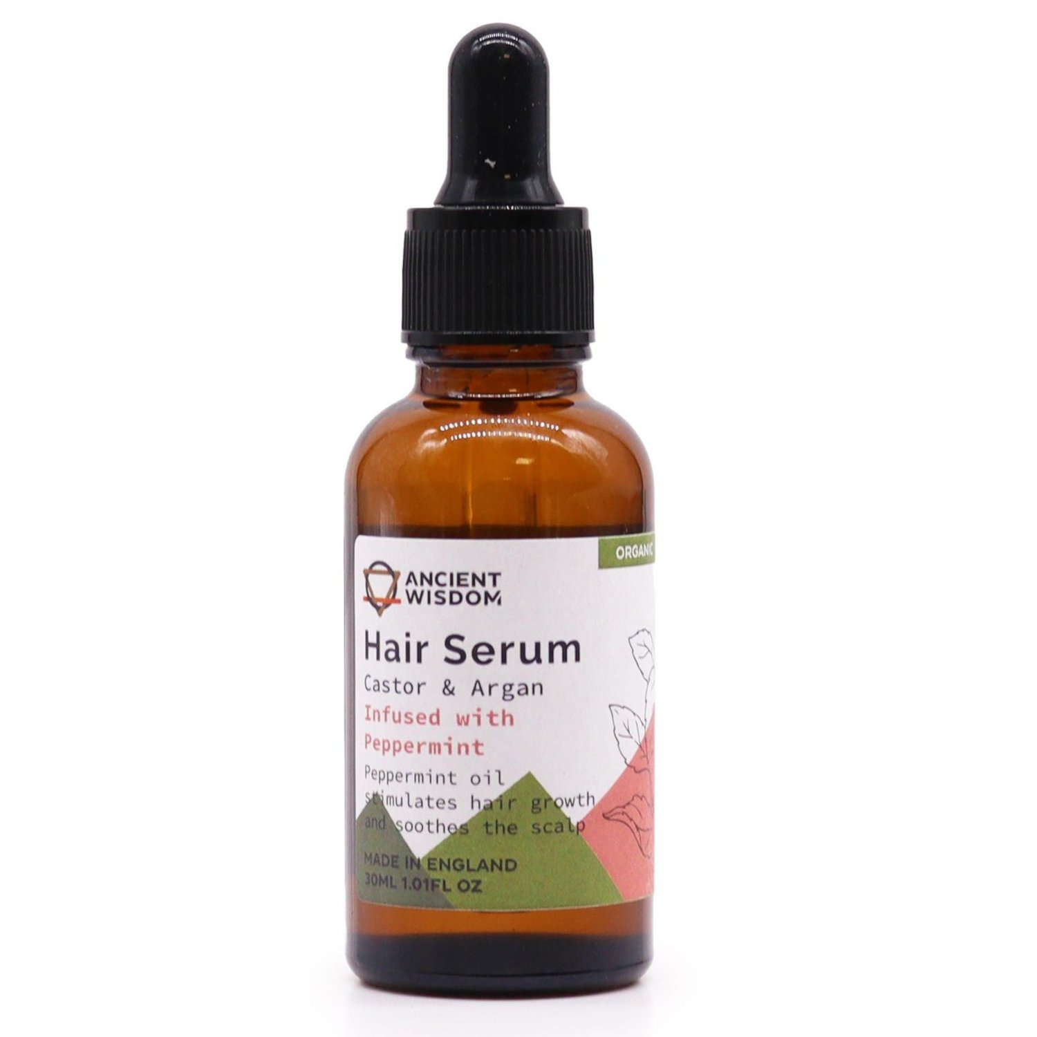 OHS-02 Ancient Wisdom Organic Castor & Argan Peppermint Hair Serum 30ml Ancient Wisdom Organic Castor & Argan Peppermint Hair Serum 30ml - Image 1