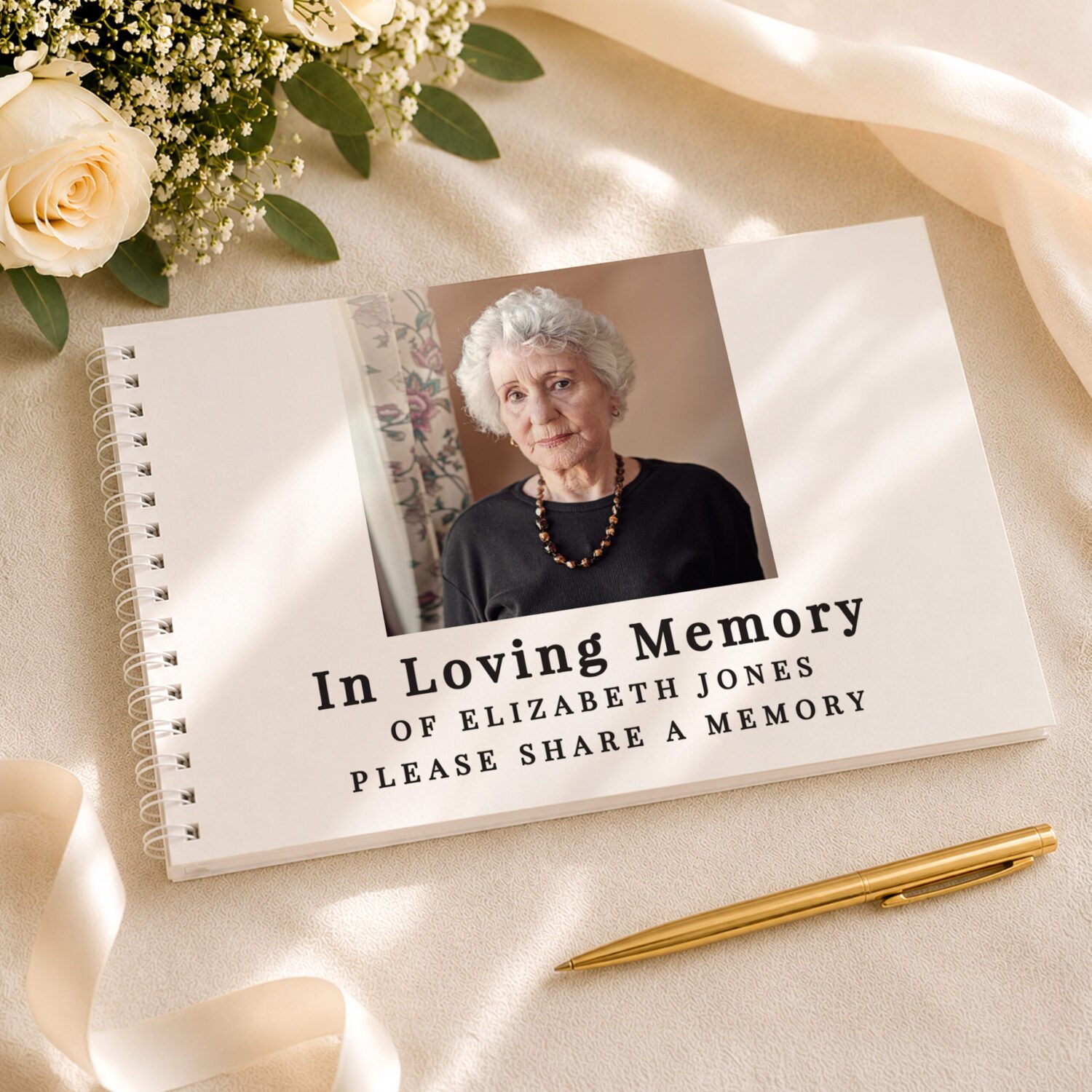 P0512AI70 Personalised Any Message Photo Upload Guest Book Personalised Any Message Photo Upload Guest Book - Image 1