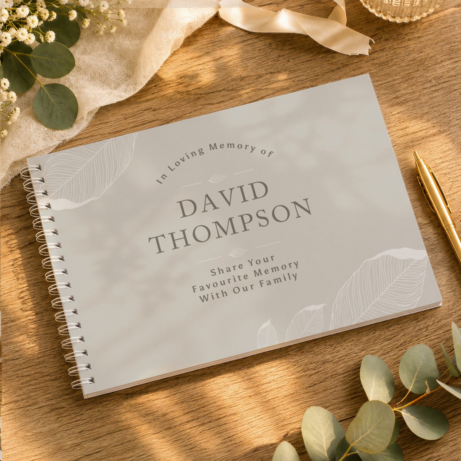 P0512AI71 Personalised In Loving Memory Guest Book Personalised 'In Loving Memory' Guest Book - Image 1