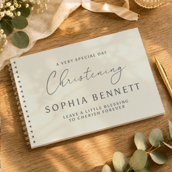 Personalised Any Message Natural Design Guest Book