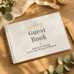 Personalised Any Message Black & Gold Text Guest Book