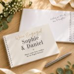 Personalised Any Message Black & Gold Text Guest Book - Image 3