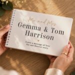 Personalised Any Message Black & Gold Text Guest Book - Image 5