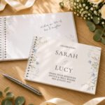 Personalised Any Message Blue Wild Flowers Design Guest Book - Image 4