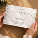 Personalised Any Message Blue Wild Flowers Design Guest Book - Image 5