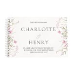 Personalised Any Message Pink Wild Flowers Design Guest Book - Image 6