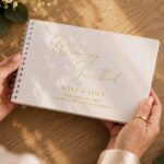 Personalised Any Message Off White Wedding Guest Book - Image 3