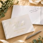 Personalised Any Message Off White Wedding Guest Book - Image 4