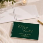 Personalised Any Message Dark Green Wedding Guest Book - Image 4