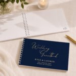 Personalised Any Message Navy Blue Wedding Guest Book - Image 3