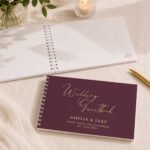 Personalised Any Message Plum Wedding Guest Book - Image 3