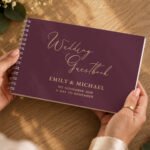 Personalised Any Message Plum Wedding Guest Book - Image 5