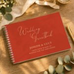 Personalised Any Message Burnt Orange Wedding Guest Book