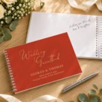 Personalised Any Message Burnt Orange Wedding Guest Book - Image 4