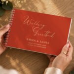 Personalised Any Message Burnt Orange Wedding Guest Book - Image 5