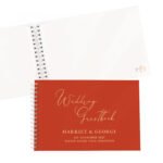 Personalised Any Message Burnt Orange Wedding Guest Book - Image 6
