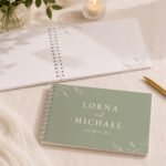 Personalised Botanical Design Sage Green Wedding Guest Book - Image 3