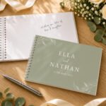 Personalised Botanical Design Sage Green Wedding Guest Book - Image 4