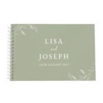 Personalised Botanical Design Sage Green Wedding Guest Book - Image 6
