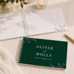 Personalised Botanical Design Evergreen Wedding Guest Book - Image 3