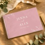 Personalised Botanical Design Soft Pink Wedding Guest Book