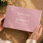 Personalised Botanical Design Soft Pink Wedding Guest Book - Image 5