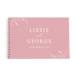 Personalised Botanical Design Soft Pink Wedding Guest Book - Image 6