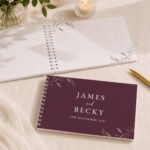 Personalised Botanical Design Plum Wedding Guest Book - Image 3