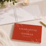 Personalised Botanical Design Burnt Orange Wedding Guest Book - Image 3