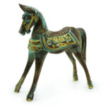 Ancient Wisdom Large Gold & Turquoise Handcrafted Horse 32cm