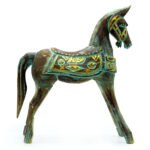 Ancient Wisdom Large Gold & Turquoise Handcrafted Horse 32cm - Image 2