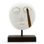 Ancient Wisdom Timor Tribal Albasia Wood Decorative Mask – White