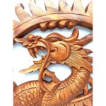 Ancient Wisdom 40cm Dragon Design Decorative Wooden Panel - Image 2