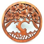 Ancient Wisdom 40cm Tree of Life Frangipani Decorative Wooden Panel