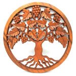 Ancient Wisdom 40cm Tree of Life Grapes Decorative Wooden Panel