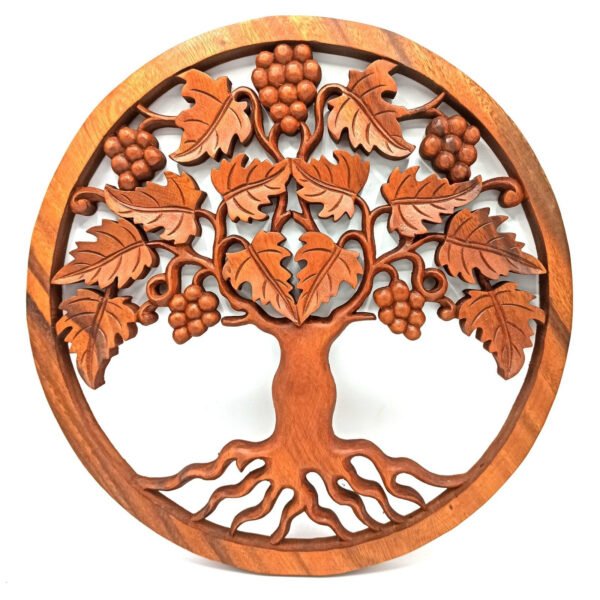 Ancient Wisdom 40cm Tree of Life Grapes Decorative Wooden Panel
