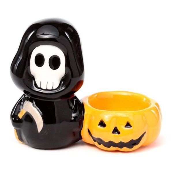 Ancient Wisdom Ceramic Skull Boy Tea Light Candle Holder