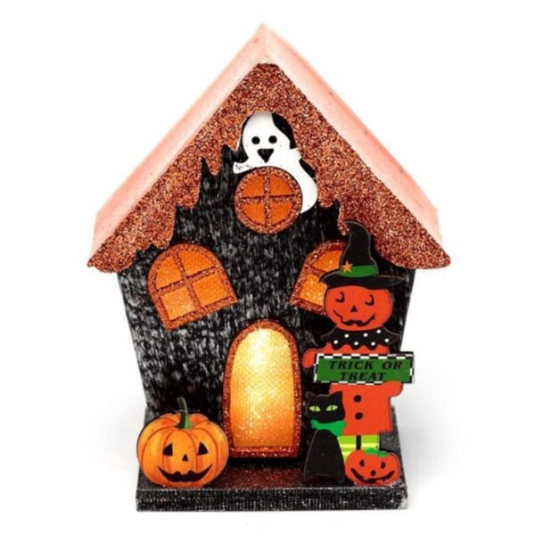 Ancient Wisdom Trick or Treat Pumpkin Halloween House LED Decoration