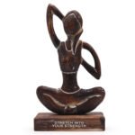 Ancient Wisdom Wooden Yoga Lady Figurine (Cow Face Pose) – Antique – Stretch Into Your Strength