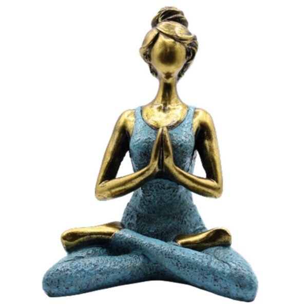 Ancient Wisdom Elegant Bronze & Turquoise 24cm Yoga Lady