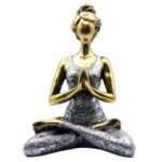 Ancient Wisdom Elegant Bronze & Silver 24cm Yoga Lady