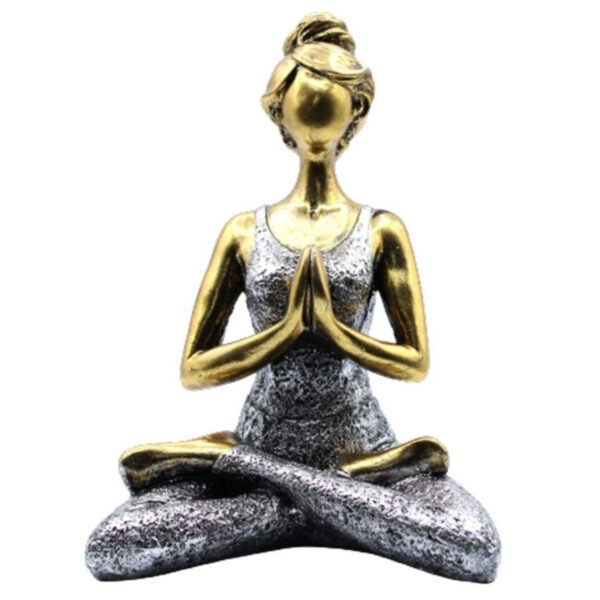 Ancient Wisdom Elegant Bronze & Silver 24cm Yoga Lady