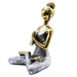 Ancient Wisdom Elegant Bronze & Silver 24cm Yoga Lady - Image 2