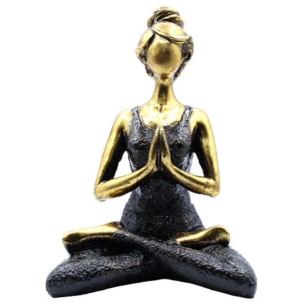 Ancient Wisdom Elegant Bronze & Black 24cm Yoga Lady