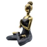 Ancient Wisdom Elegant Bronze & Black 24cm Yoga Lady - Image 2