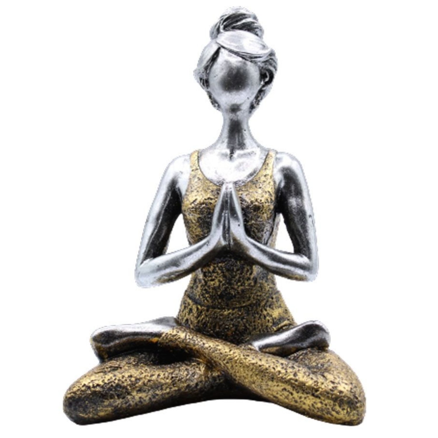 YogaL-04 Ancient Wisdom Elegant Silver & Gold 24cm Yoga Lady Figurine Ancient Wisdom Elegant Silver & Gold 24cm Yoga Lady Figurine - Image 1