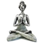 Ancient Wisdom Elegant Silver & White 24cm Yoga Lady Figurine