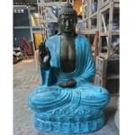 Ancient Wisdom Large Turquoise & Stone Buddha Meditation In Stupa Statue - Image 2