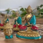 Ancient Wisdom Meditating 8cm Brass Head Buddha Figure - Image 6