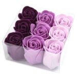 Ancient Wisdom Set of 9 Soap Flower Lavender Roses Square Box - Image 2